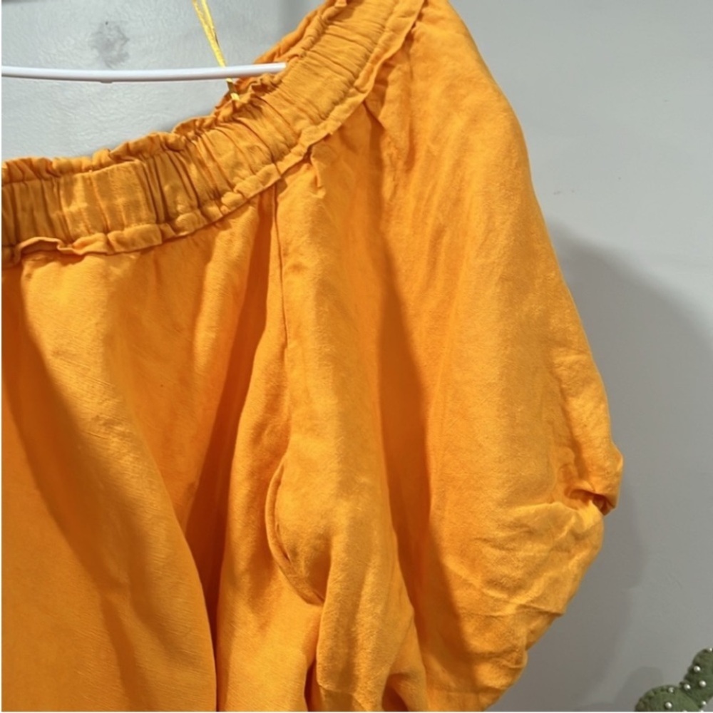 Anthropologie One-Shoulder Linen Blend Mango Mini Dress, Size XL, NWT - Picture 11 of 13